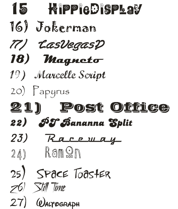 Fonts 15-27