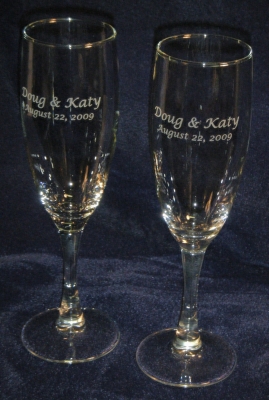 2 Personalized Champagne Flutes
