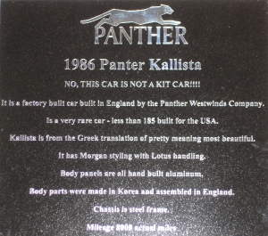 Panther Car Sign