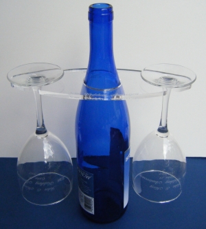 Wine Bottle Holder & Glasses